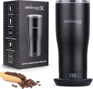 X Heated Coffee Mug with Magnetic Lid & 8-Hour Heating (19 Oz)