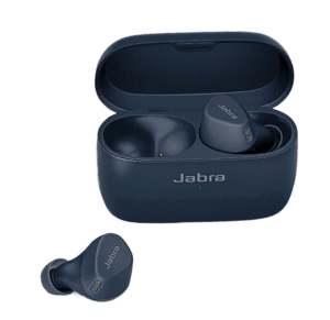 Elite 4 Navy Wireless Earbuds with Secure Ear Hooks for Sports